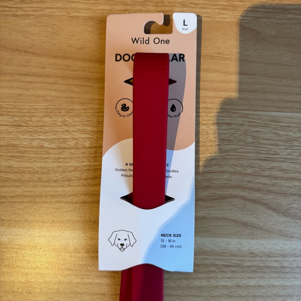 Wild One Dog Collar - Red - Large NWT